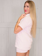 Evermmee White 2 Piece Ruffle Set Women's