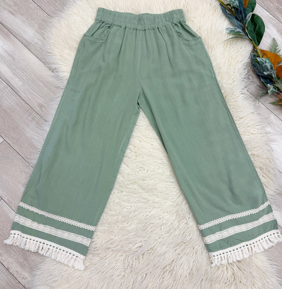 Sagebrush Fringe Linen Pants by UmGee Women’s - Loose Fit