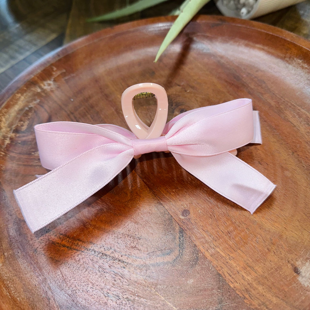 Pink Bow Hair Clip