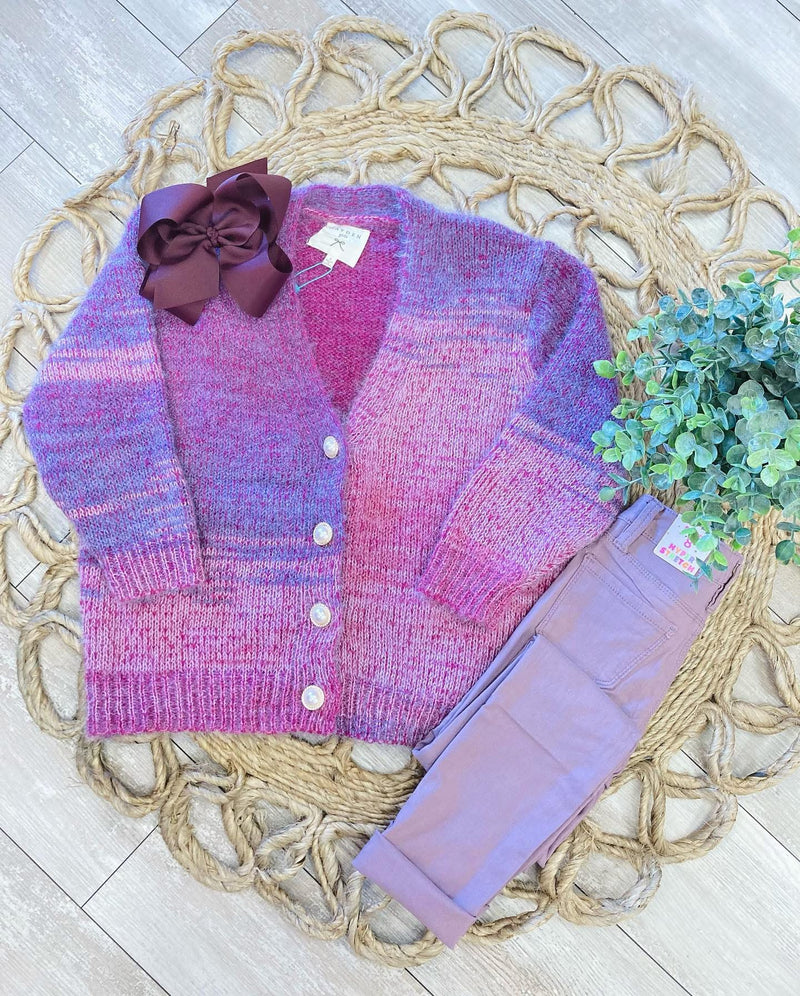 Girls Purple Sweater - Mini Mee Boutique