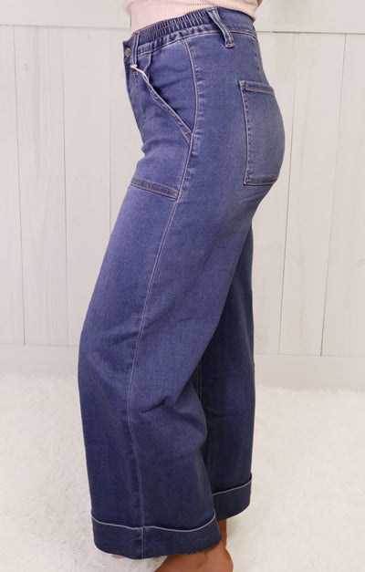 Vervet High Rise Baggy Cuff Jeans 3589