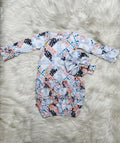 Girl’s Clover Cottage Quilted Newborn Gown and Bow Set