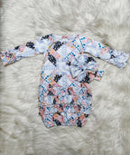 Girl’s Clover Cottage Quilted Newborn Gown and Bow Set
