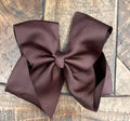 Hair Bow 6” Alligator Clip - Chocolate Brown