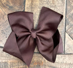 Hair Bow 6” Alligator Clip - Chocolate Brown