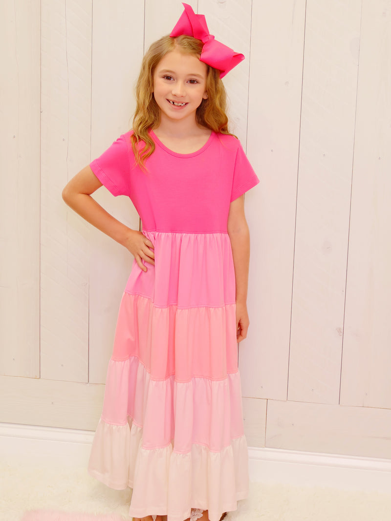 Millie Jay Pink Ombré Maxi Dress