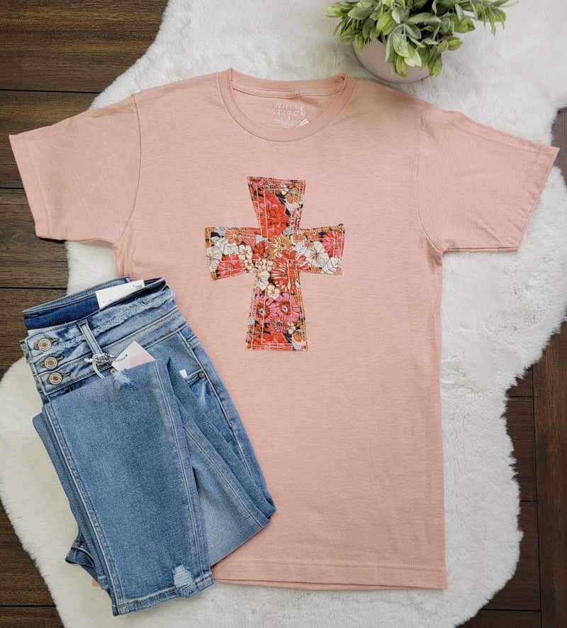 Pink Cross Tee - Mini Mee Boutique