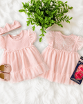 Girl’s Mayoral Butterfly Backing Ruffled Romper With Crown Headband