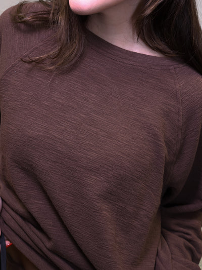 Zenana Long Sleeve Lounge Set Brown