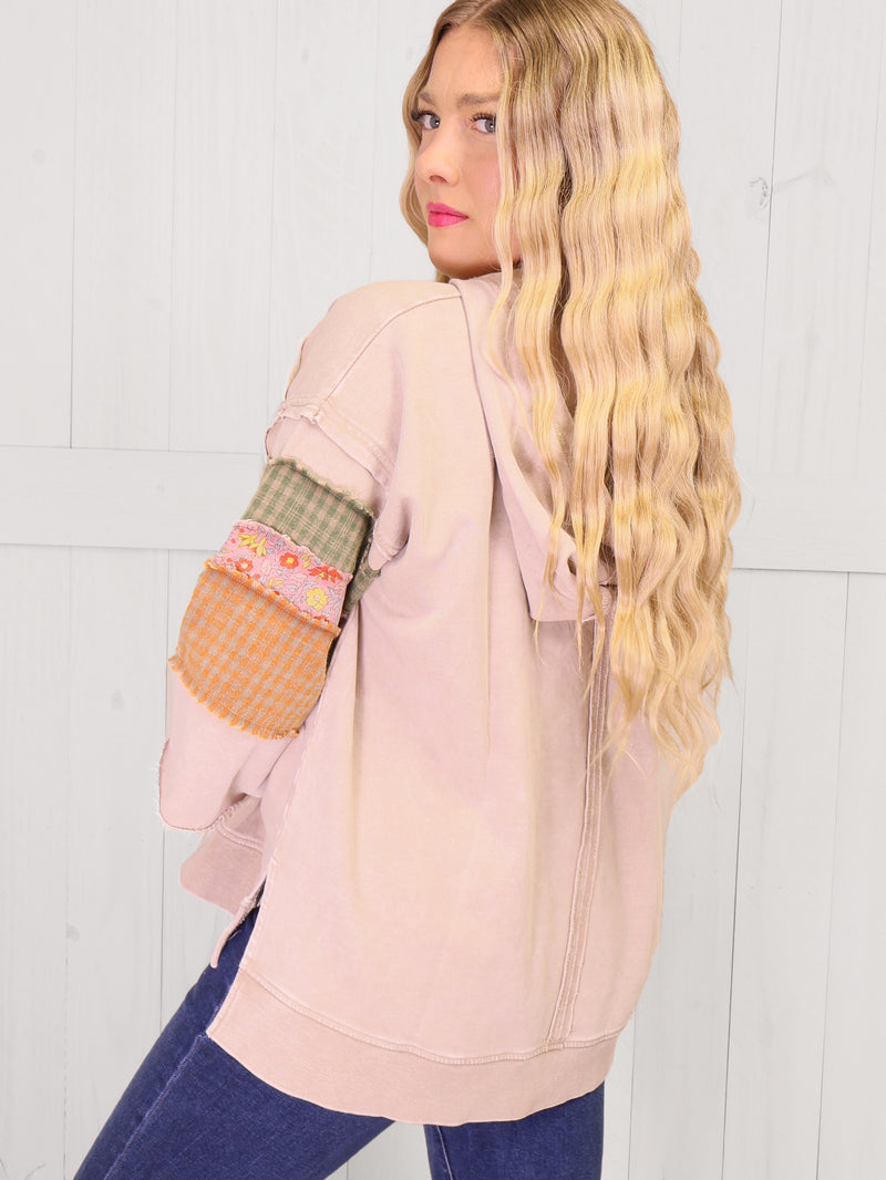 Easel Mixed Patch Pullover