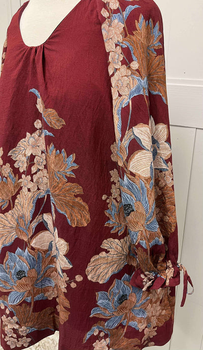 Women’s Burgundy’s Floral Embroidered Dress