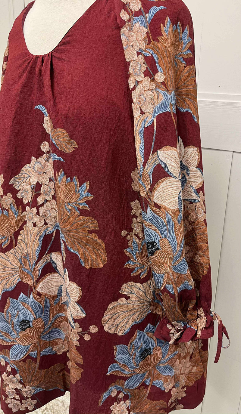 Women’s Burgundy’s Floral Embroidered Dress