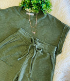 Women’s Zenana Cute Cotton Set In Olive