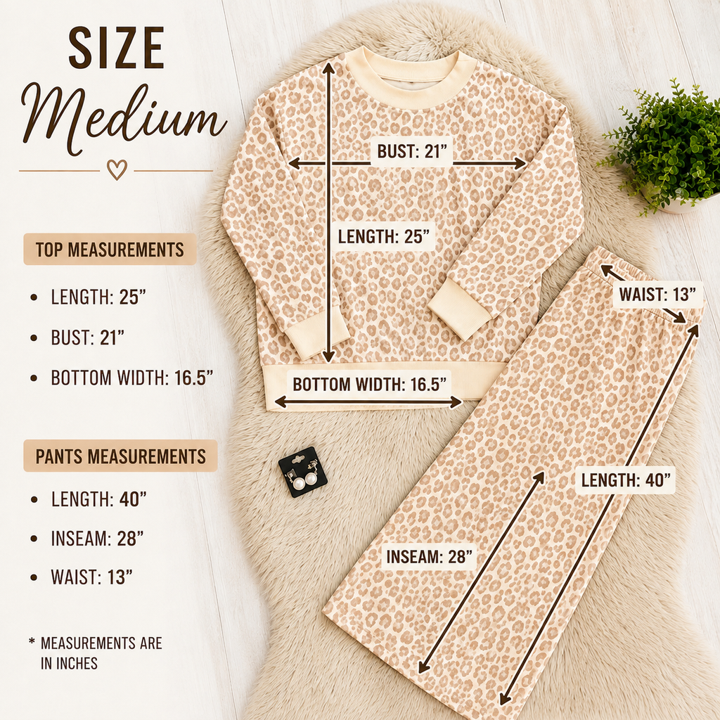 Women’s Regular and Curvy Leopard Print Set cheetah - Loose Fit