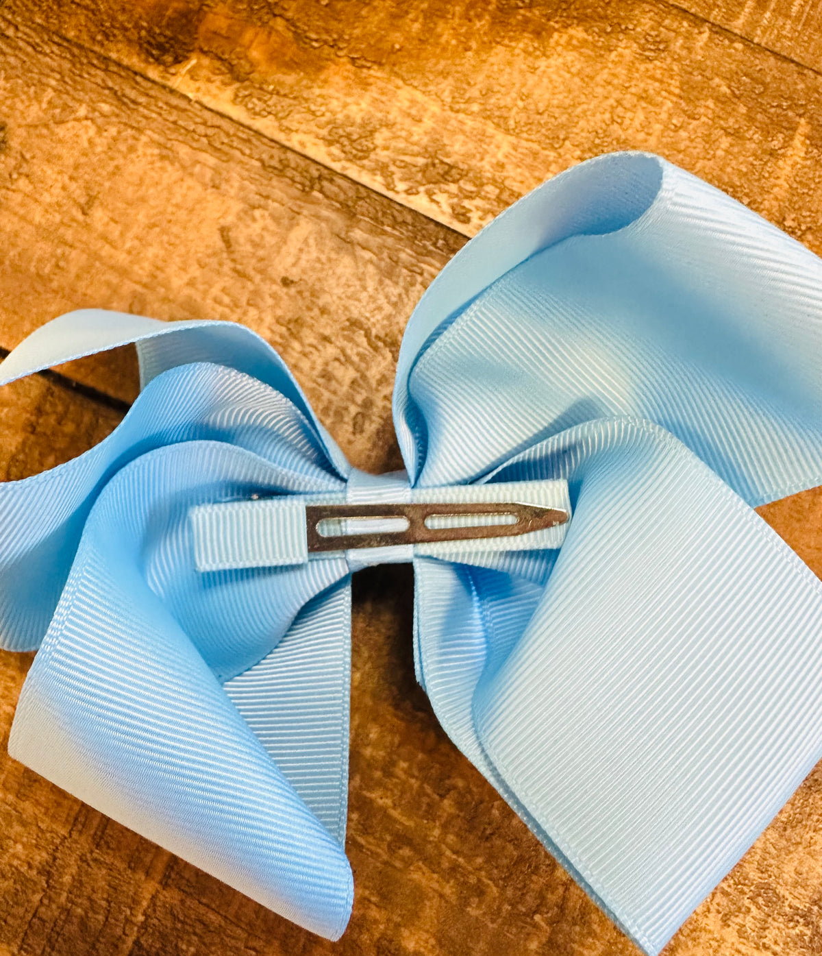 Hair Bow 6” Alligator Clip - Sky Blue