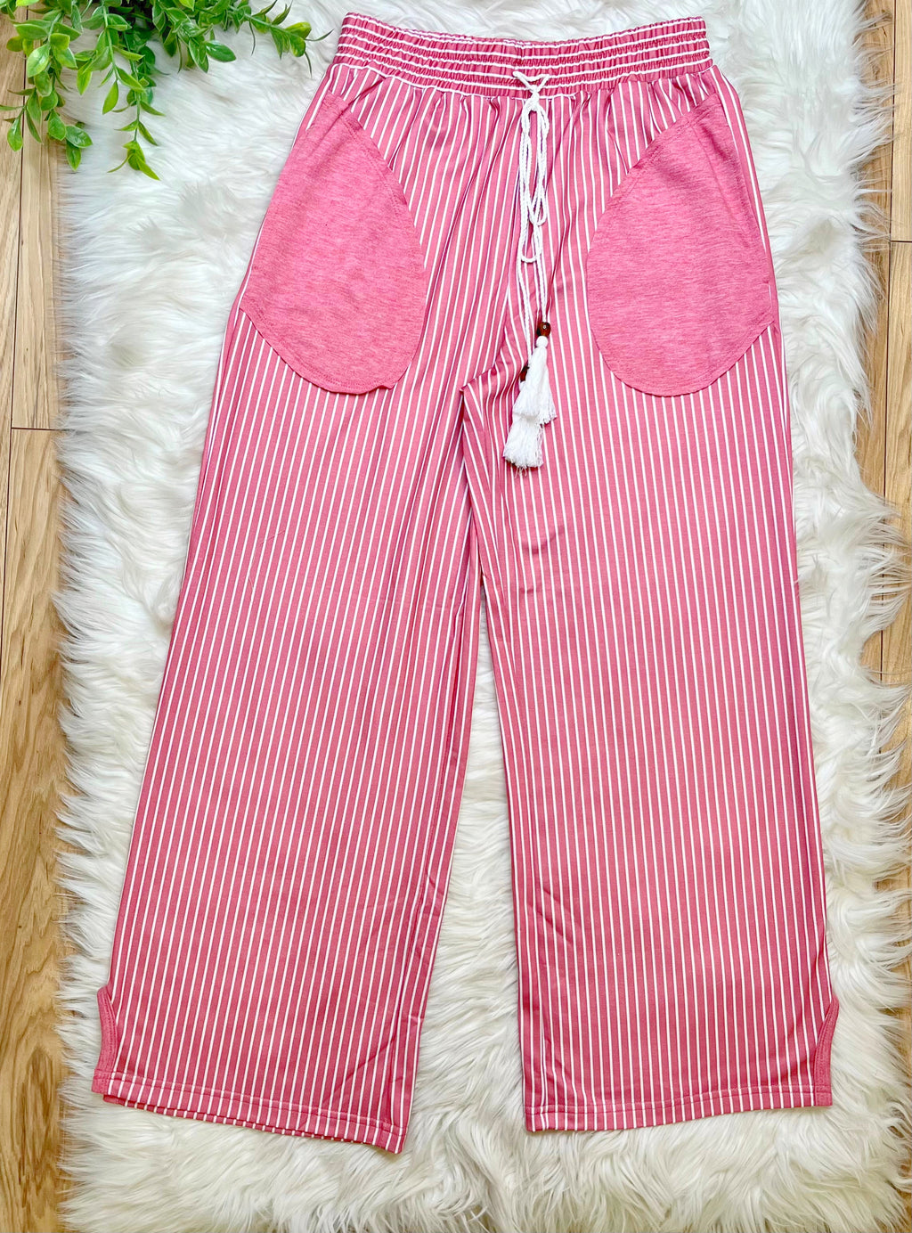 Women’s Evermmee Mauve Stripe Pant Set- True To Size
