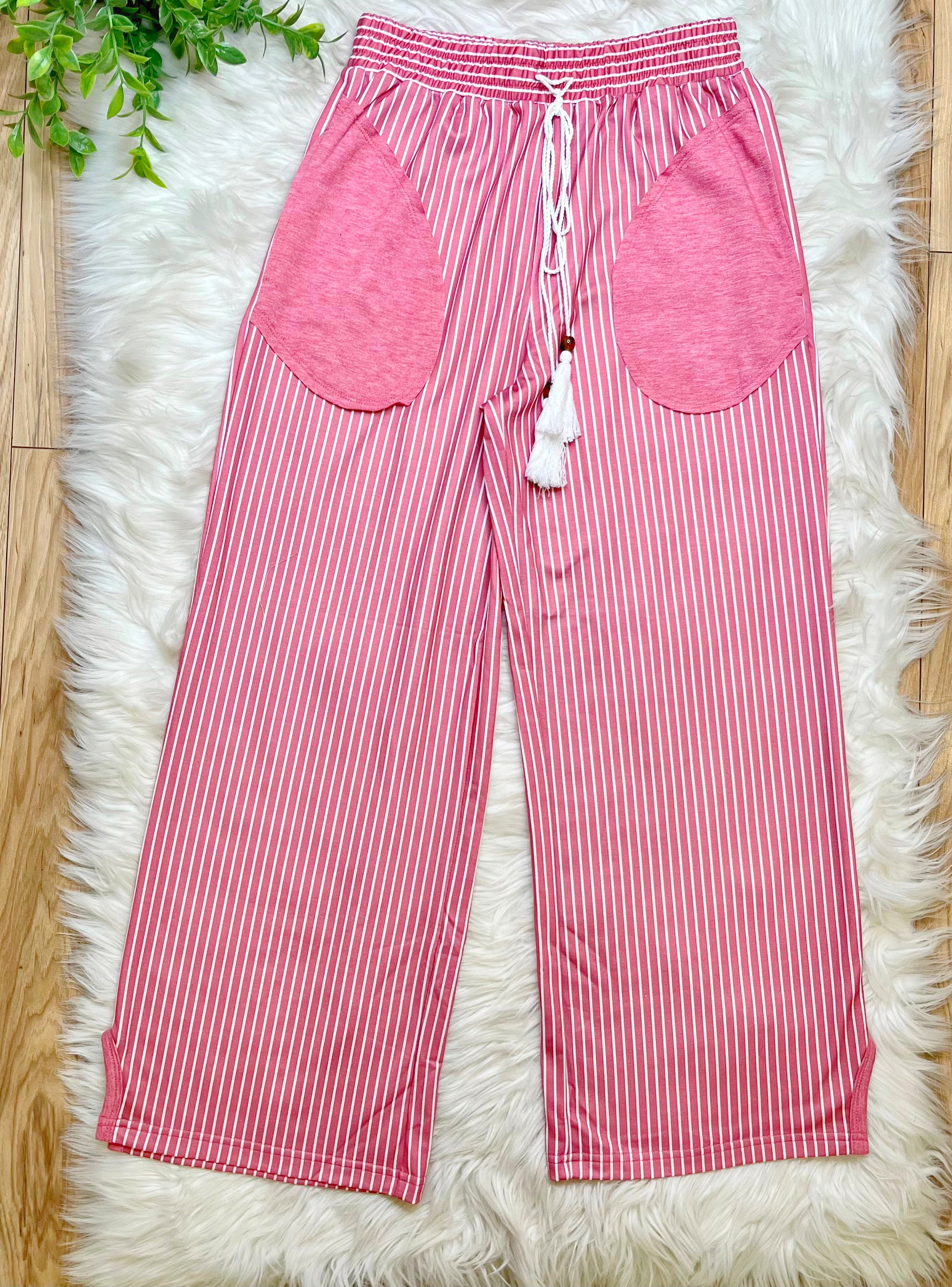 Women’s Evermmee Mauve Stripe Pant Set- True To Size