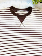Women’s Zenana Striped Brown Long Sleeve Top