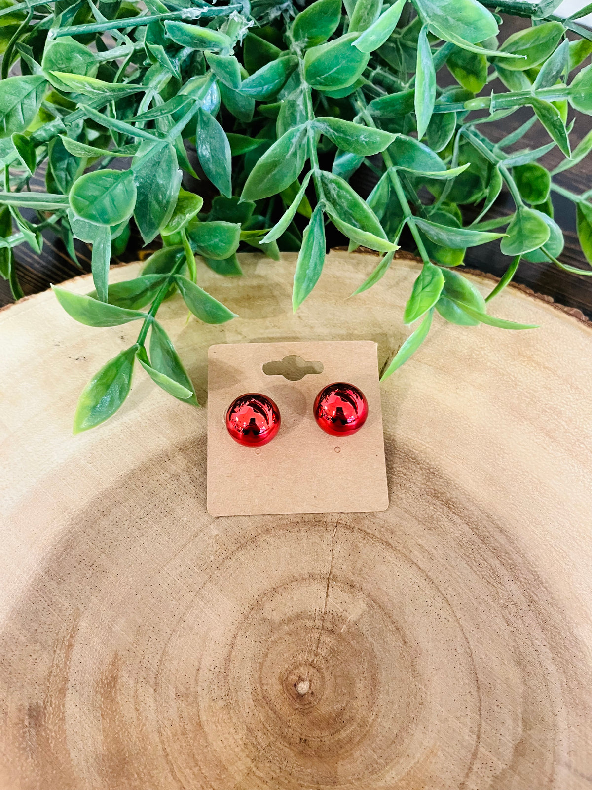 Women’s Red Bubble Stud Earrings