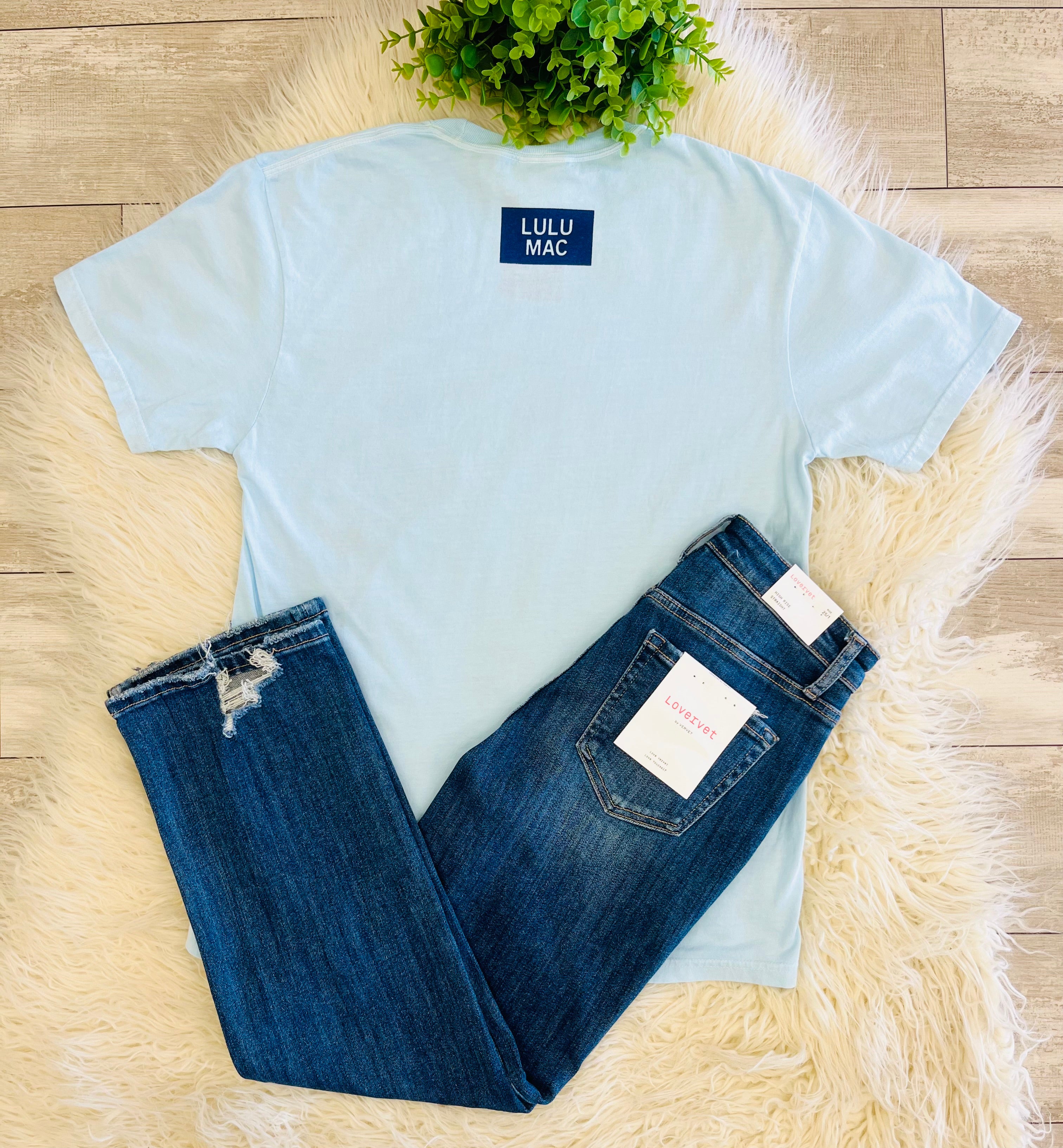 Women’s LuLu Mac Polka Dot Chambray Tee Shirt