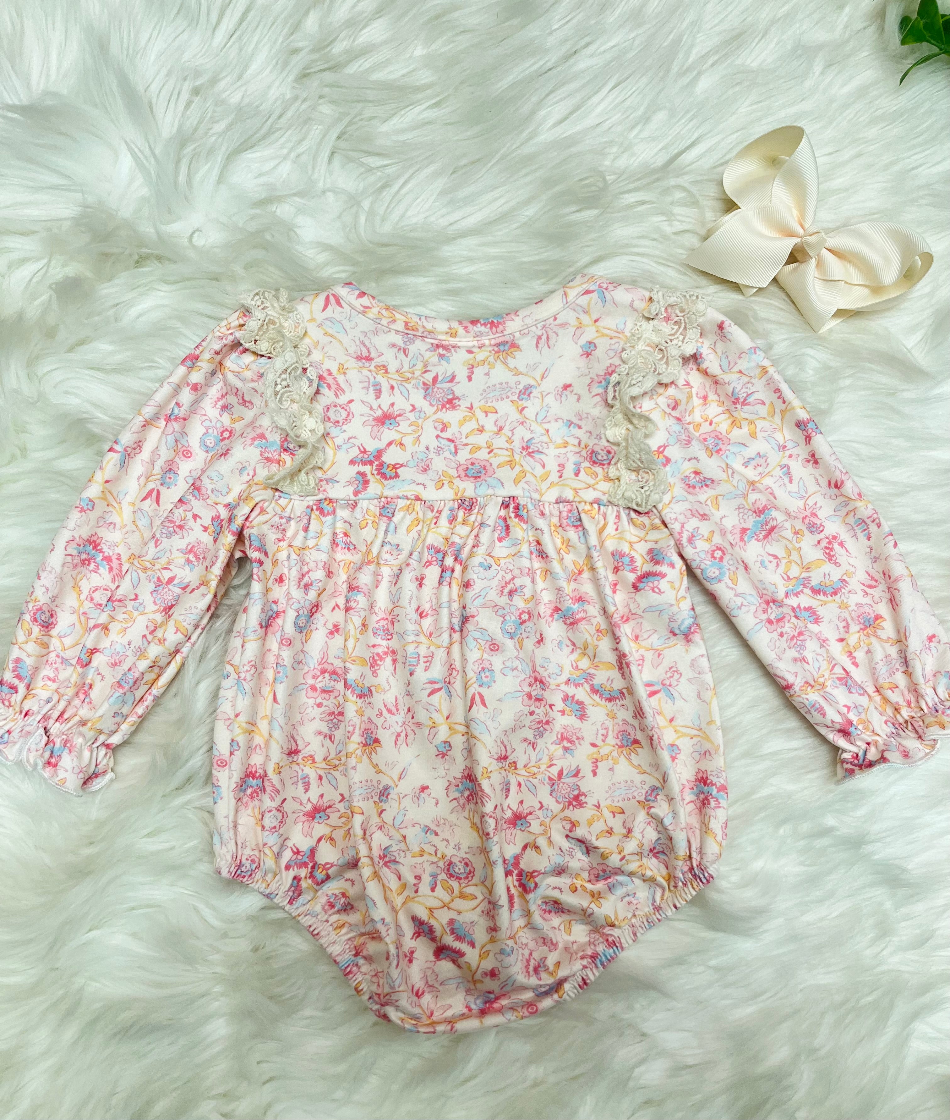 Girl’s Floral Print Bow Bubble