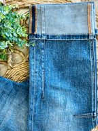 Women’s Risen High Rise Straight Cuffed Hem Jeans Style 1527