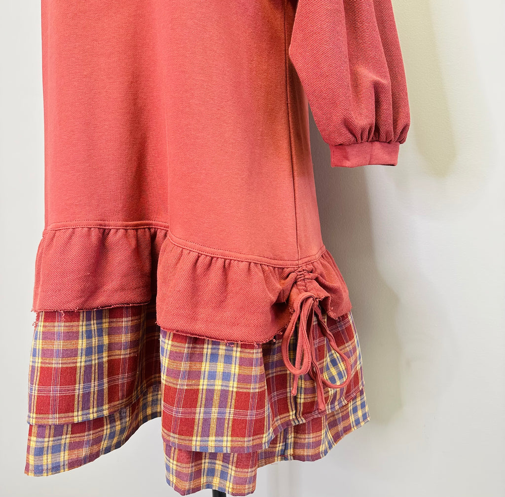 Women’s Umgee Burnt Orange Plaid Dress