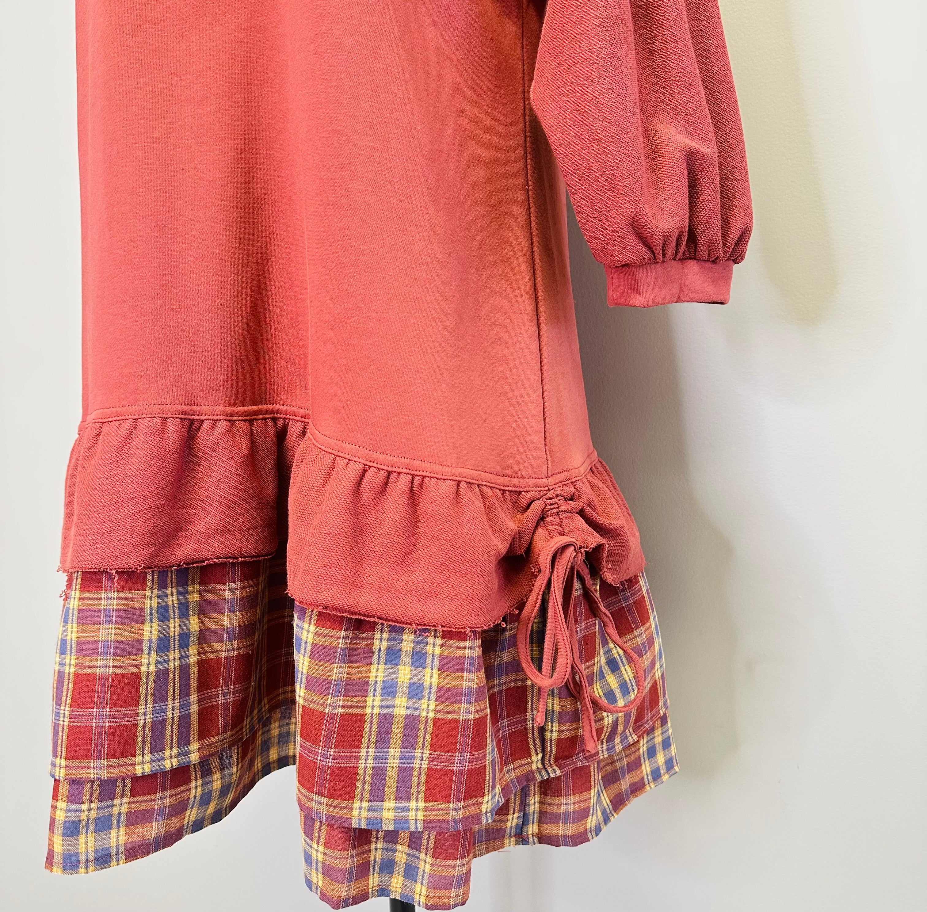 Women’s Umgee Burnt Orange Plaid Dress