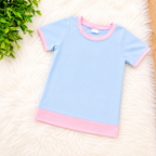 Girl’s Blue and Pink Skort Outfit Set