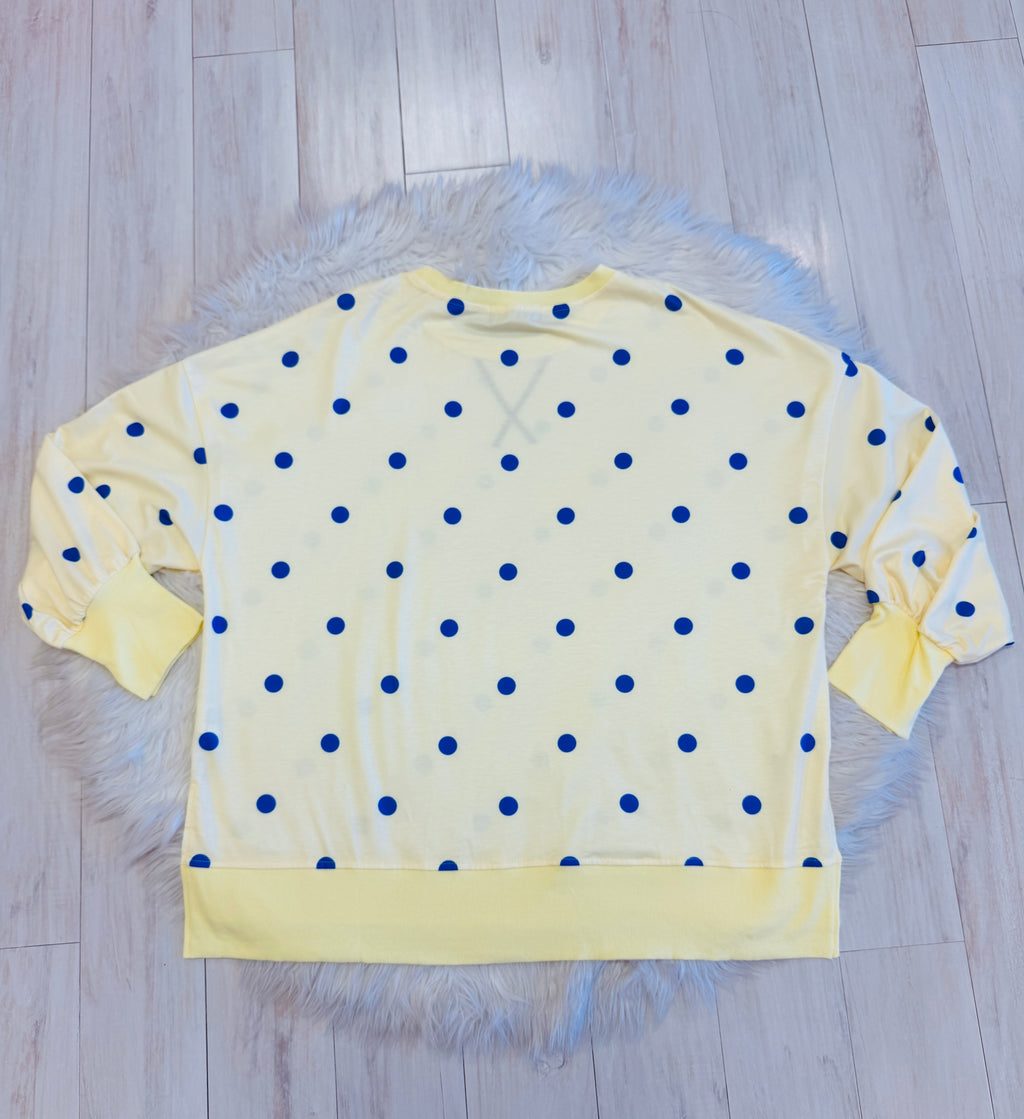 Women’s Evermmee Yellow Polka Dot Pullover
