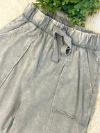 Women’s Zenana Exposed- Seam Flare Hem Pants With Pockets In Sleet