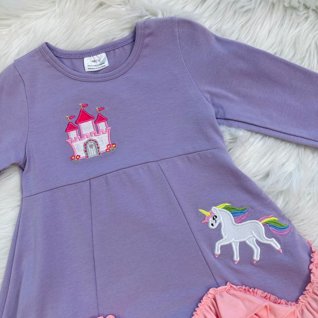 Girl’s Purple and Pink Unicorn Dress