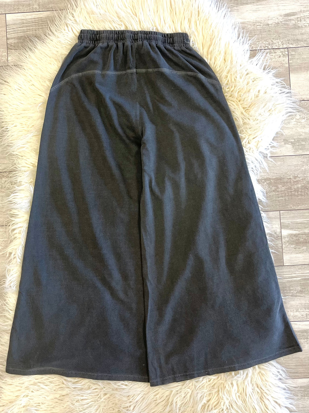 Women’s Zenana Black French Terry Enzyme Washed Pants
