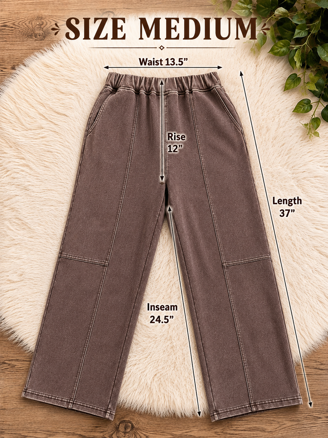 Mocha Acid Wash Petite/Cropped Barrel Pants Women’s