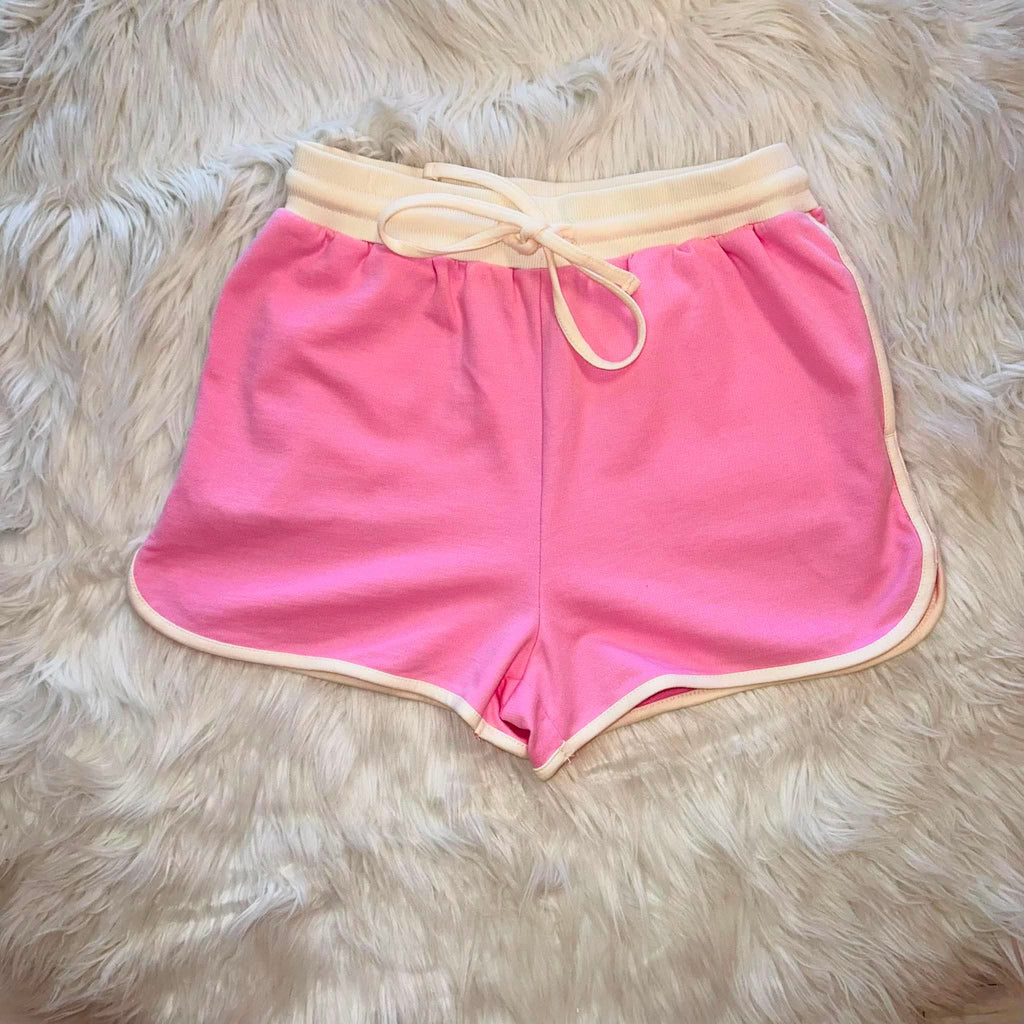 Women’s Zenana Pink Short Set with Contrast Seams