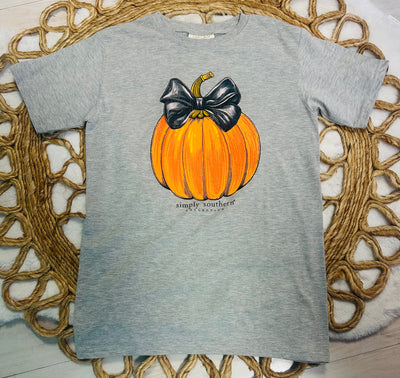 Simply Southern Bow Pumpkin Tee - Mini Mee Boutique