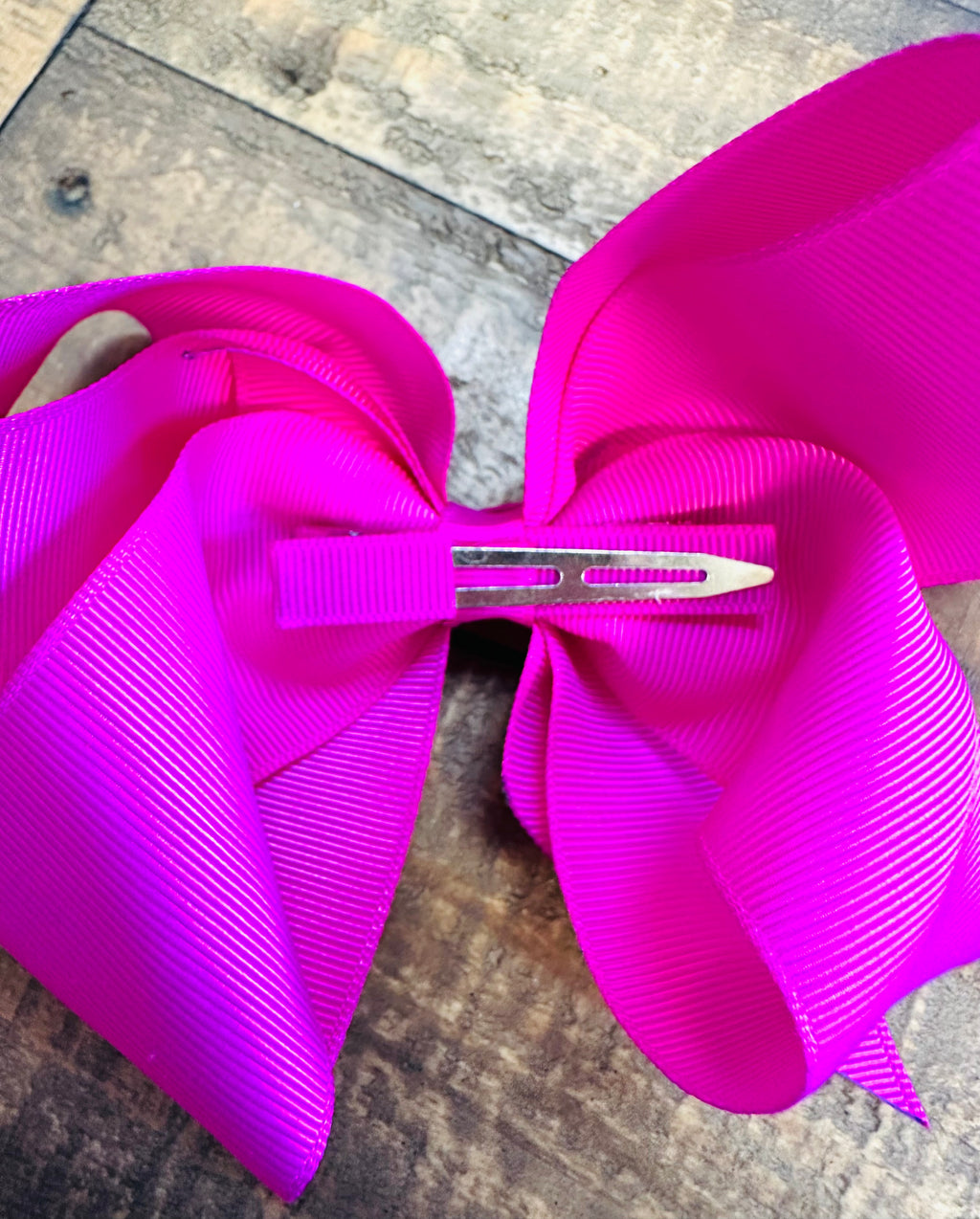 Hair Bow 6” Alligator Clip - Magenta