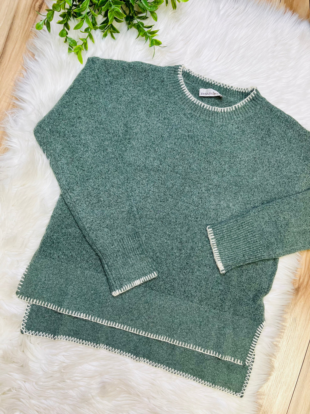 Women’s Zenana Olive Green Sweater Top