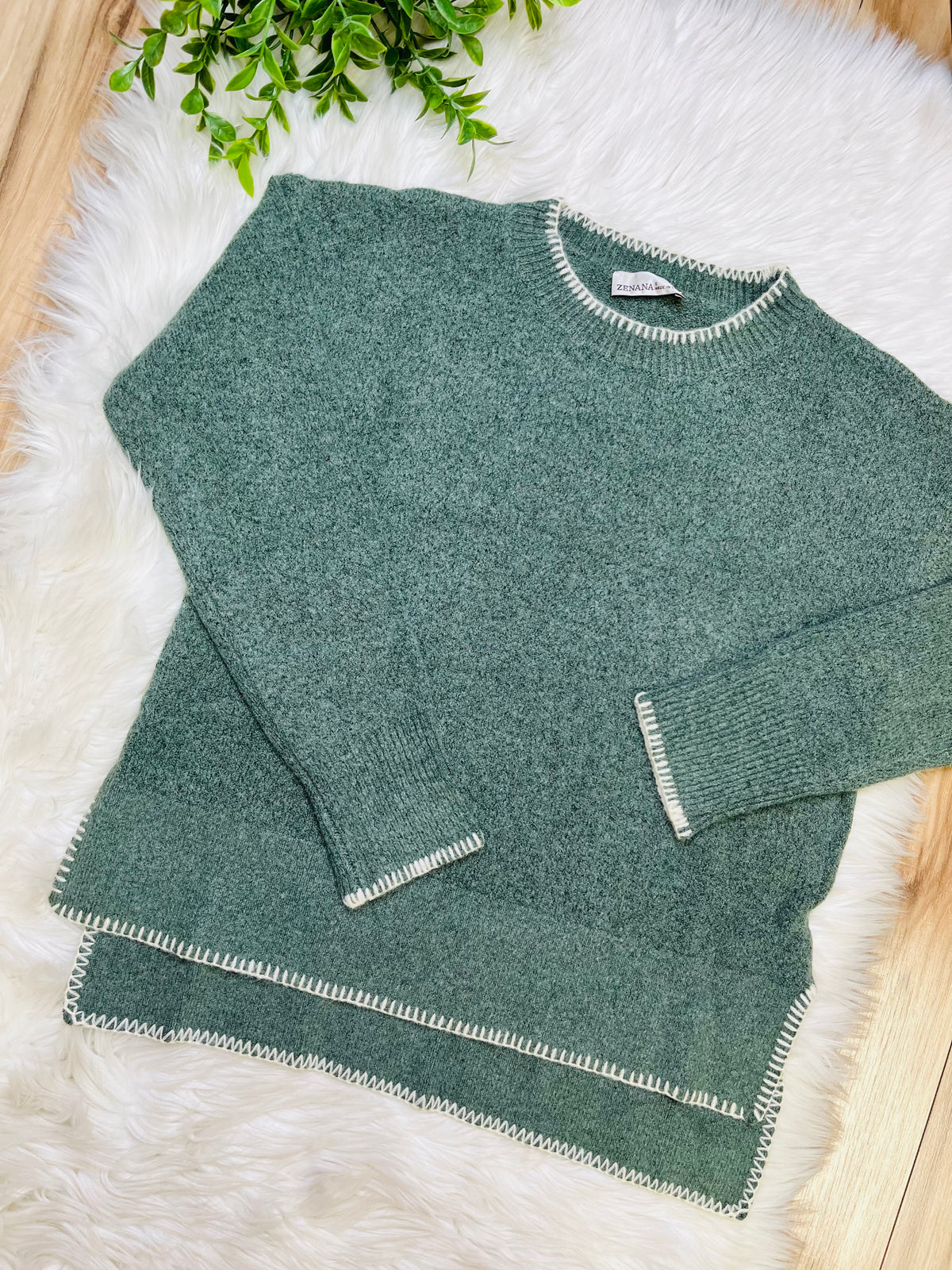 Women’s Zenana Olive Green Sweater Top