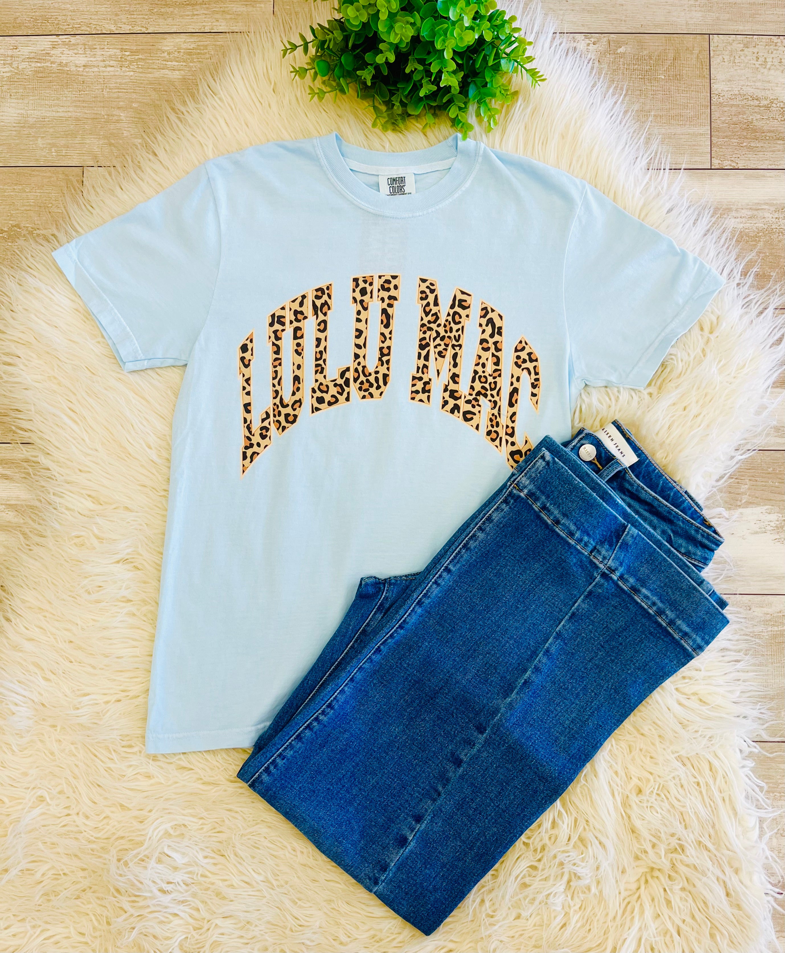 Women’s LuLu Mac Leopard Chambray Tee Shirt
