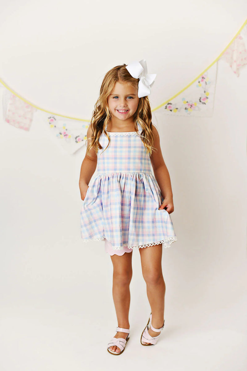 Serendipity Plaid Dress and Shorts - Mini Mee Boutique