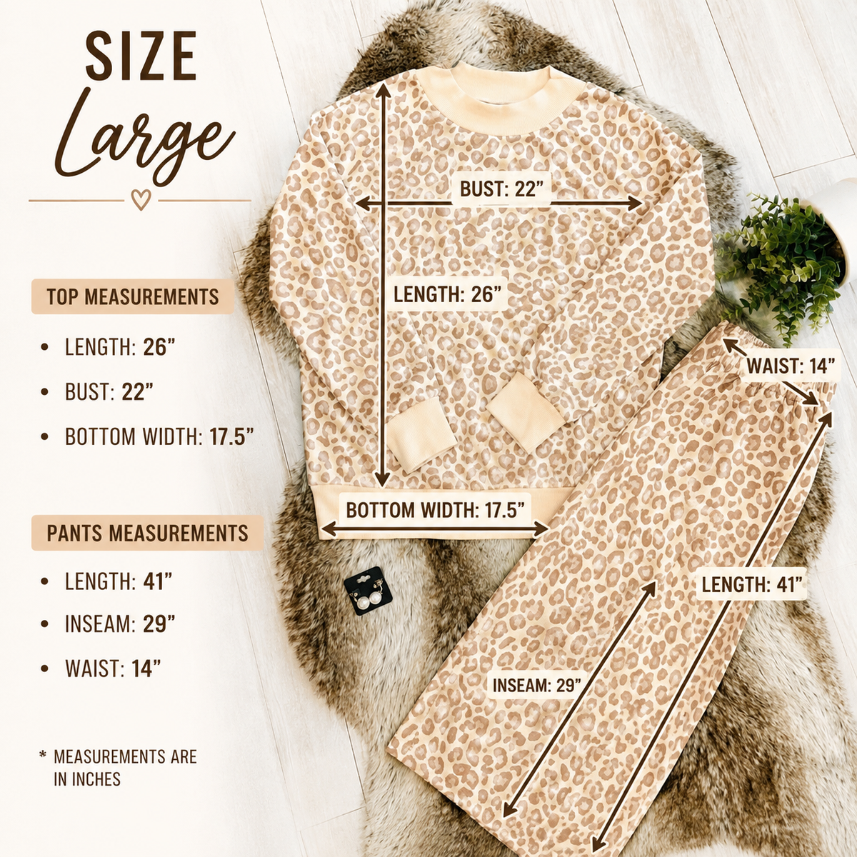 Women’s Regular and Curvy Leopard Print Set cheetah - Loose Fit
