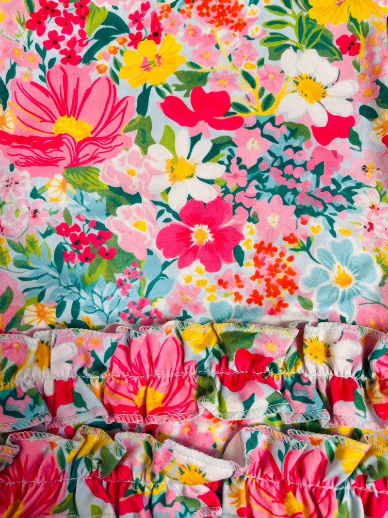 Clover Cottage Multicolor Floral Gown with Headband