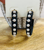 Fabric Pearl Hoops Earrings