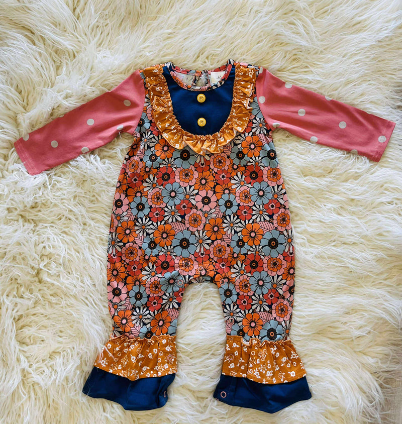 Fall Floral Ruffle Romper