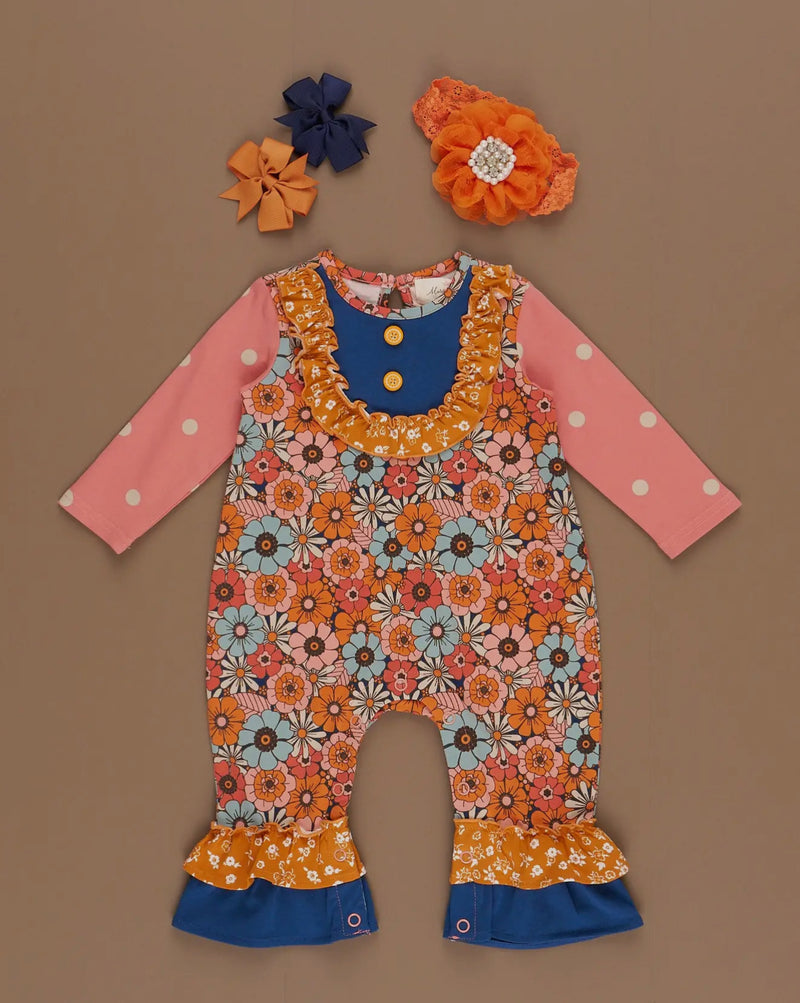 Fall Floral Ruffle Romper