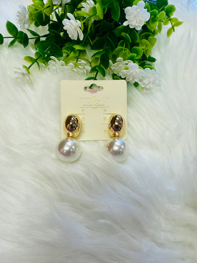 Fancy Gold and Pearl Earrings - Mini Mee Boutique