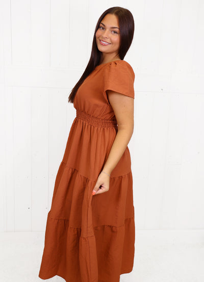 Fantastic Fawn Camel Midi Dress