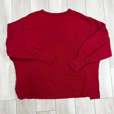 Fantastic Fawn Corduroy Christmas Patch Detailed Oversized Pullover Sweater
