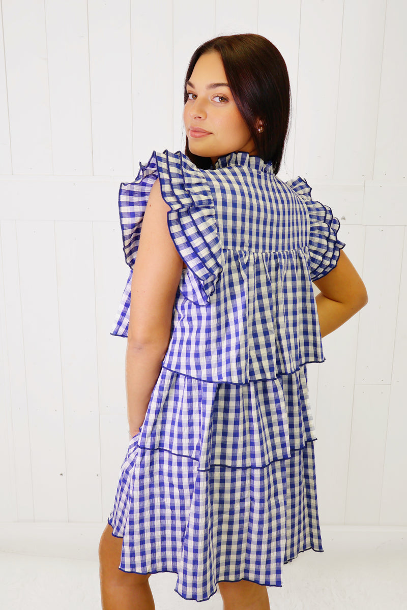 Fantastic Fawn Gingham Layer Dress